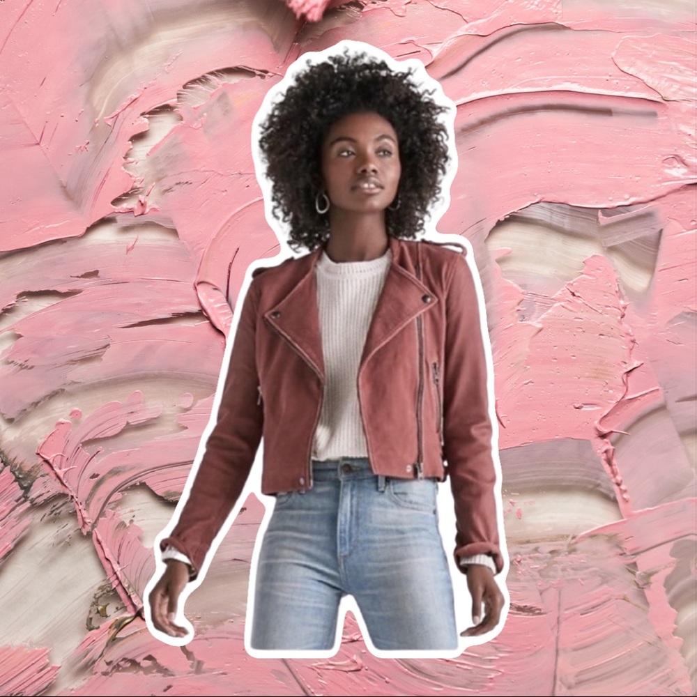 Lucky Brand Mauve Suede Moto Jacket